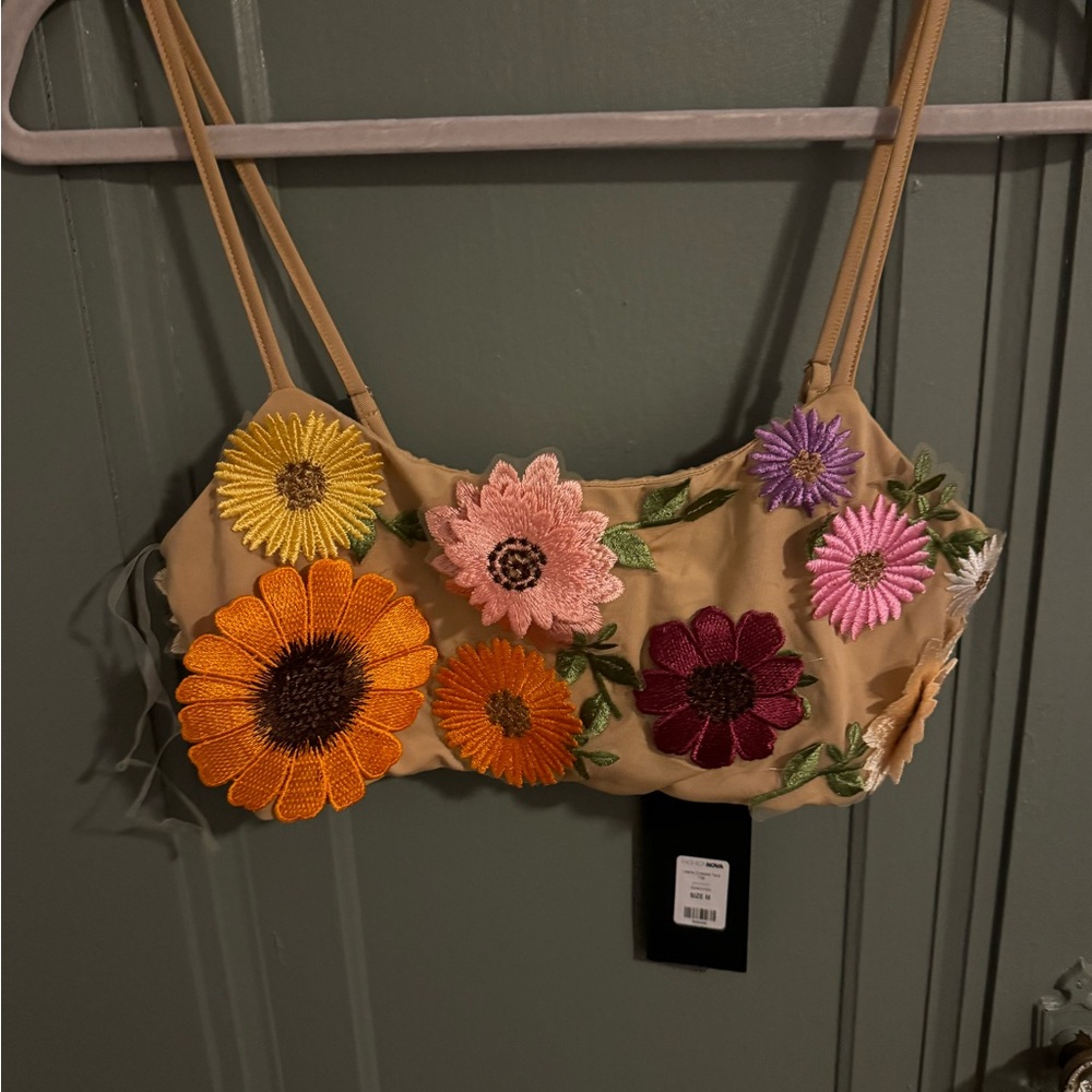 3D floral bralette